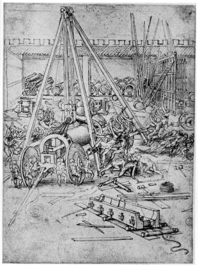 キャノン鋳造所、1487年1954年。 作： Leonardo da Vinci