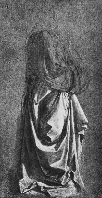 立ち姿のドレープのキャスト、c1470 1945 作： Leonardo da Vinci