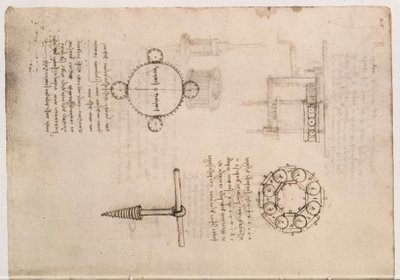 コデックス・マドリッドI f.20、機械の研究 作： Leonardo da Vinci