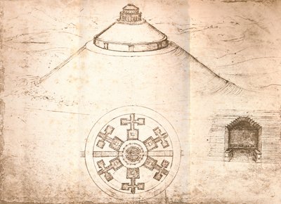 霊廟の設計、c1472-c1519 1883 作： Leonardo da Vinci