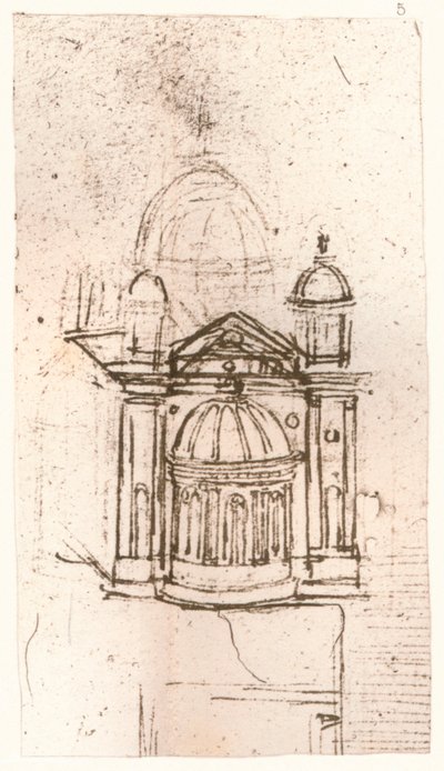 教会の建築の絵、c1472-c1519 1883 作： Leonardo da Vinci