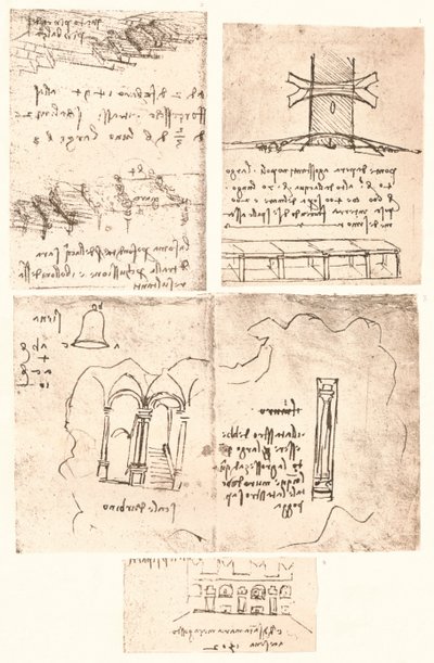 4つの地形図、c1472-c1519 1883 作： Leonardo da Vinci