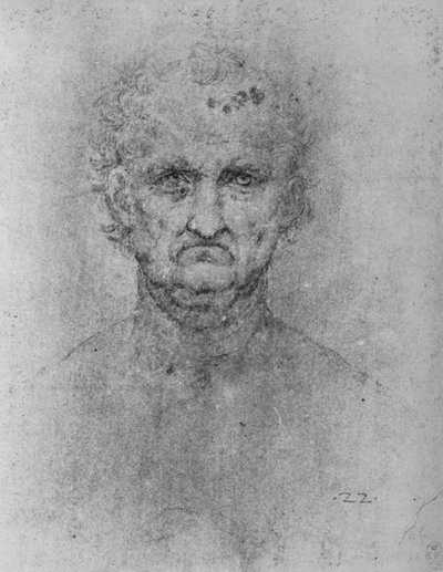 老人の全顔、c1480 1945 作： Leonardo da Vinci
