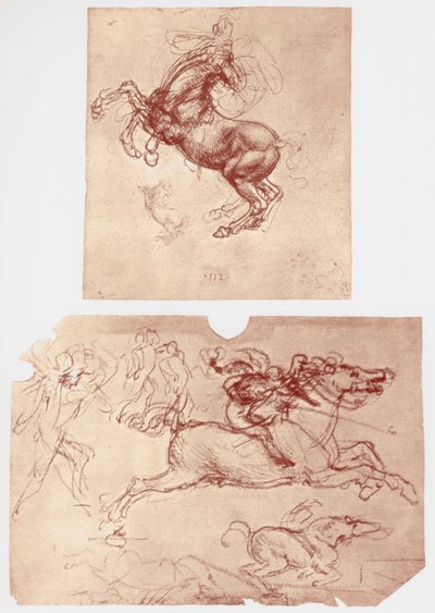 馬の飼育、騎手と兵士、c1504。 作： Leonardo da Vinci