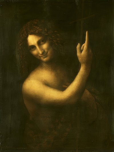 ジョン・ザ・バプティスト。 1513-16 作： Leonardo da Vinci