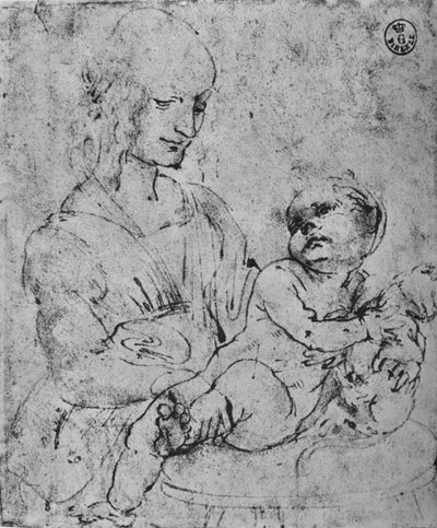 マドンナと猫の子、1478年-1480年-1945年 作： Leonardo da Vinci