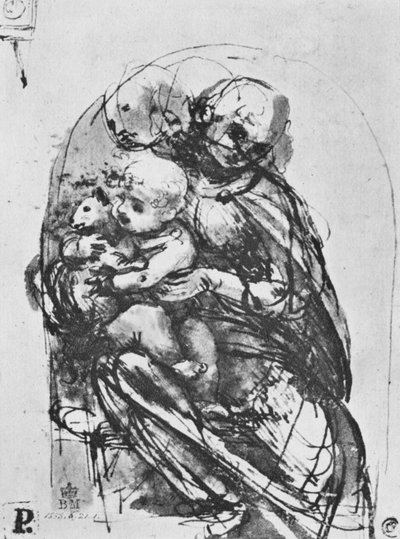 マドンナと猫の子、1478〜1481 1945 作： Leonardo da Vinci