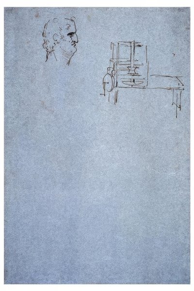 男性の横顔の肖像画 作： Leonardo da Vinci