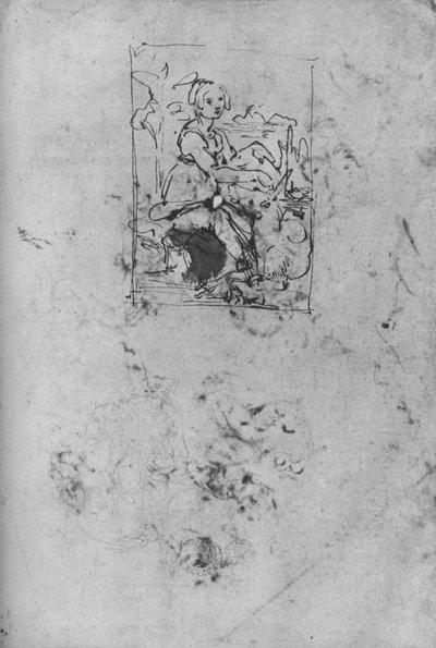 ユニコーンの乙女、c1478-1480 1945 作： Leonardo da Vinci