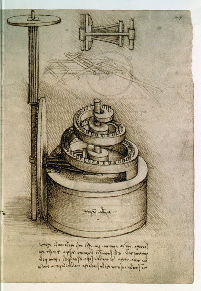 Ms.8937、コデックス・マドリッドI f.45r、テンパリング・スプリング 作： Leonardo da Vinci