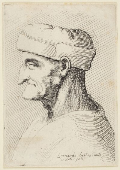 帽子をかぶった老人 作： Leonardo da Vinci