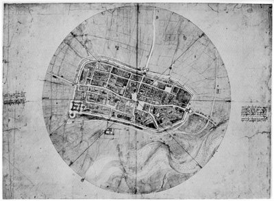 イタリア、イモラの計画、c1502 1954 作： Leonardo da Vinci