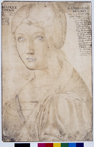 ベアトリーチェ・デステ（1475-1497）の肖像 レオナルド（レオナルド・ダ・ヴィンチ）（1452-1519）のスタイルによるデッサン フィレンツェ、ウフィツィ美術館（イマジン) 作： Leonardo da Vinci