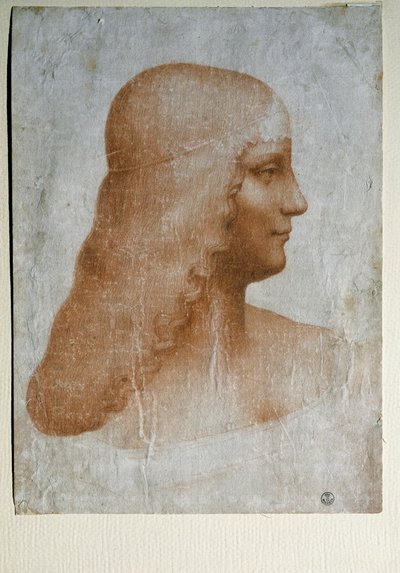 マントヴァ侯爵夫人イザベラ・デステの肖像 1500年頃（紙に描いたもの 作： Leonardo da Vinci