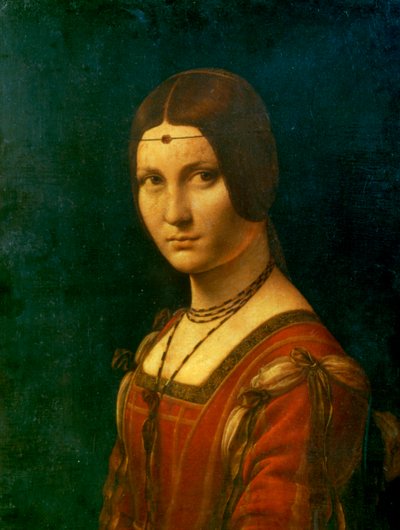 不明な女性の肖像La Belle Ferroniere、c1490 作： Leonardo da Vinci