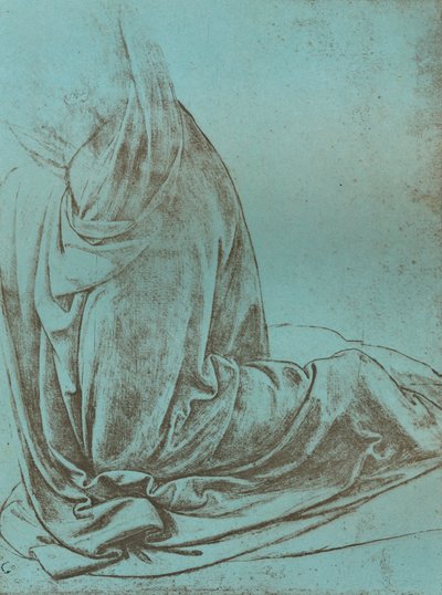 「岩の聖母」における天使のカーテンの準備研究、1472-c1519 1883 作： Leonardo da Vinci