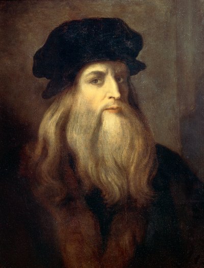 推定される自画像（デ・ヴィンチのルーカン肖像） - パネルにテンペラ 作： Leonardo da Vinci