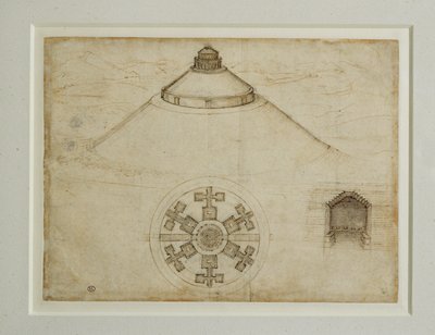 中央プラン墓のためのプロジェクト;立面図... 作： レオナルド・ダ・ヴィンチ