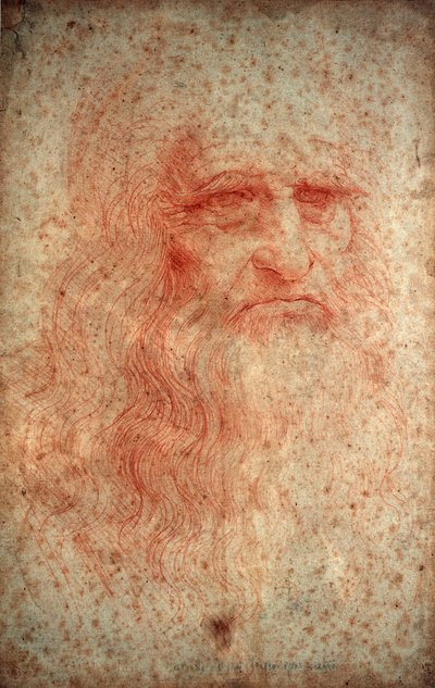 レオナルドダヴィンチの自画像、イタリアの画家、彫刻家、エンジニア、建築家、c1513 作： Leonardo da Vinci