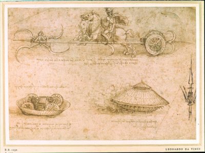 鎌車と装甲車 作： Leonardo da Vinci