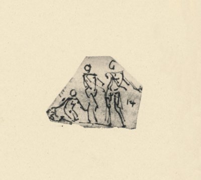 3人の人物のスケッチ、c1480 1945 作： Leonardo da Vinci