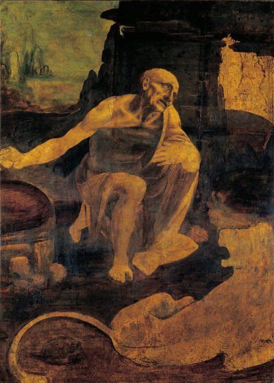 聖ジェローム 1480-82年頃 クルミ材に油彩・テンペラ 作： Leonardo da Vinci