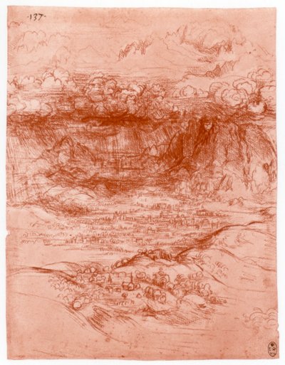 アルプスの嵐、c1503-1505 作： Leonardo da Vinci