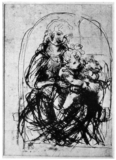 マドンナデルガットの研究、15世紀1930年。 作： Leonardo da Vinci