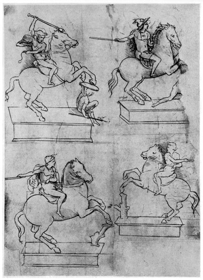 スフォルツァ記念碑のための研究、c1488-1493 1954。 作： Leonardo da Vinci