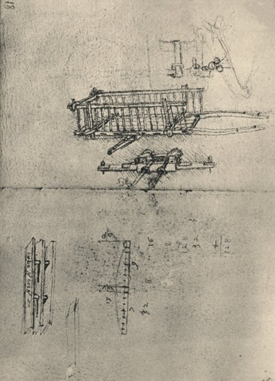 カートなどの研究、c1480 1945 作： Leonardo da Vinci