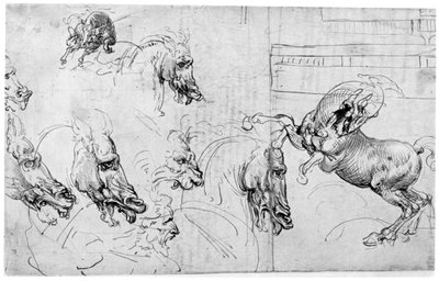 アンギアリの戦いの研究、c1503-1505 1954。 作： Leonardo da Vinci