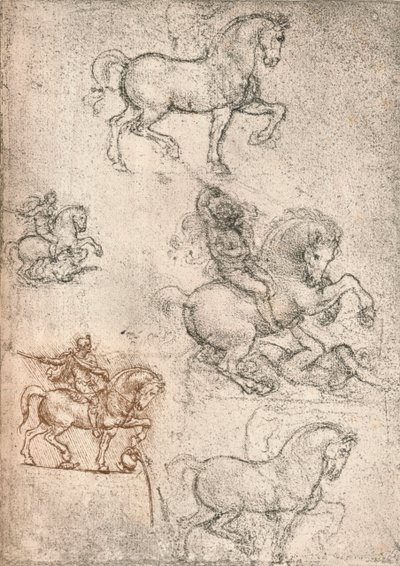 スフォルツァ記念碑の研究、c1482-c1499 1883 作： Leonardo da Vinci