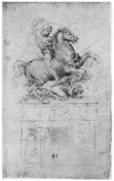 トリヴルツィオ記念碑の研究、c1508 1954 作： Leonardo da Vinci
