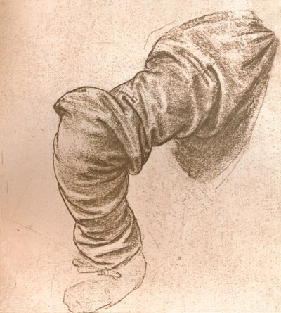 「最後の晩餐」における聖ペテロの腕の研究、c1494-c1499 1883。 作： Leonardo da Vinci