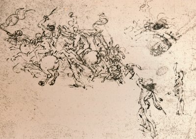 アンギアリの戦いの漫画の研究、c1472-c1505 1883 作： Leonardo da Vinci