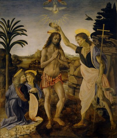 キリストの洗礼、1470年から1475年頃 作： Leonardo da Vinci
