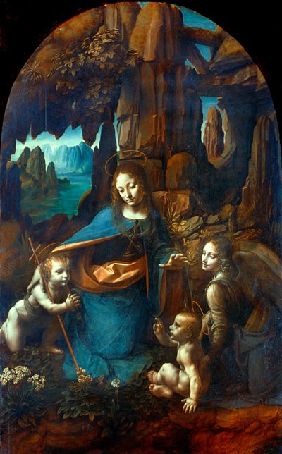 岩の聖母、1491-1519 作： Leonardo da Vinci