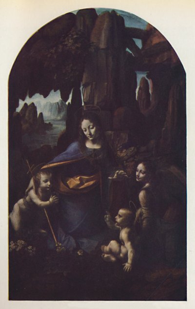 バージンオブザロックス、c1508、c1950。 作： Leonardo da Vinci