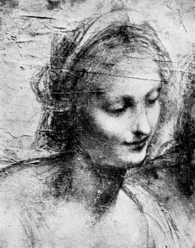 マドンナの頭、15世紀1930年代。 作： Leonardo da Vinci