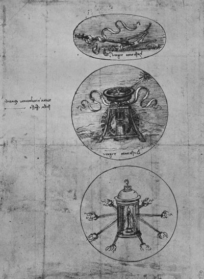 3つのエンブレム、c1480 1945 作： Leonardo da Vinci