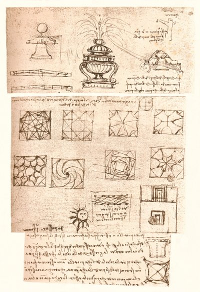3つの建築図面、c1472-c1519 1883 作： Leonardo da Vinci