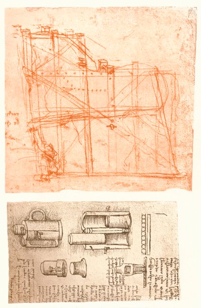 2つの図面、c1472-c1519 1883 作： Leonardo da Vinci