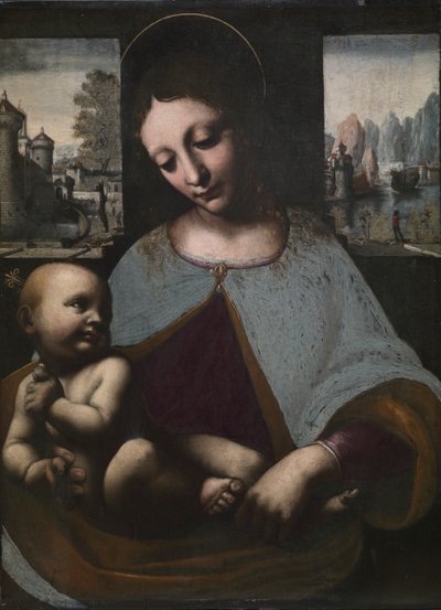 聖母子、c。 1500。 作： Leonardo da Vinci
