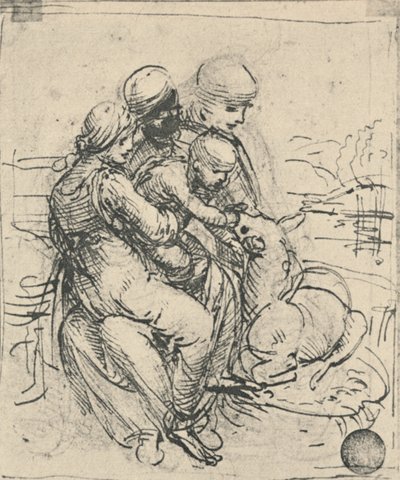 聖アンナの聖母子、c1480 1945 作： Leonardo da Vinci