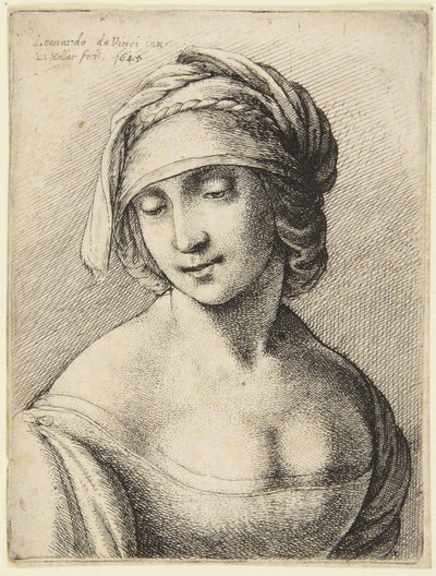 スヌードを身につけた女性 作： Leonardo da Vinci