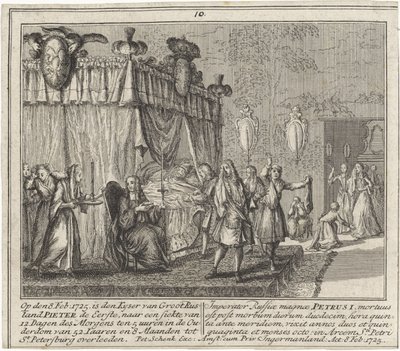 1725年2月8日のピョートル大帝の死 作： Leonardus Schenk
