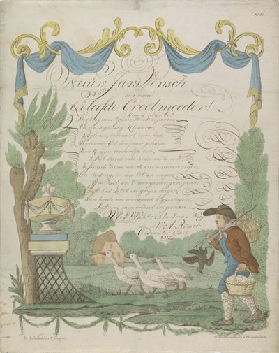 農夫と彼のガチョウの願いの手紙. 作： Leonardus Schweickhardt