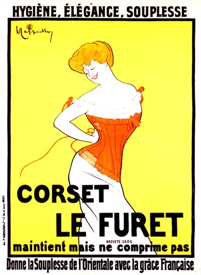 1901年頃のLeonetto Cappielloによるコルセットのプリント広告 作： Leonetto Cappiello
