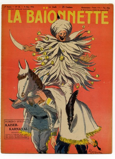 La Baionnette "の表紙、風刺的な色使い 作： Leonetto Cappiello