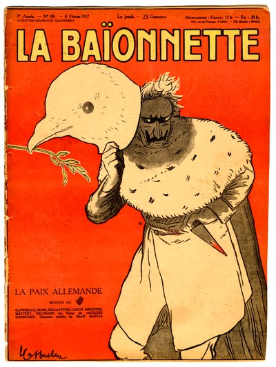 La Baionnette "の表紙、風刺的な色使い 作： Leonetto Cappiello